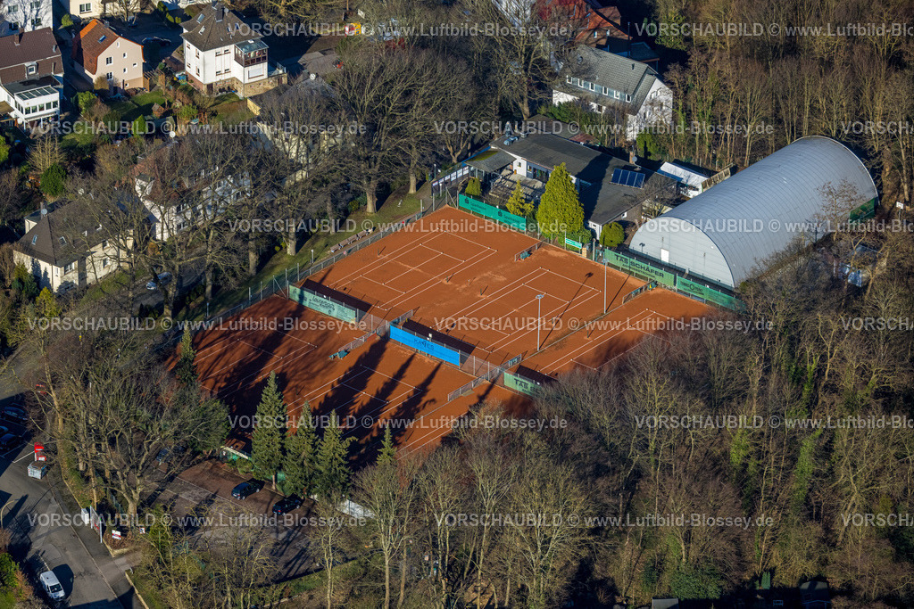 Witten240102999 | Luftbild, Tennisanlage Tennisplätze TCB Tennisclub Bommern mit Tennishalle, Bommern, Witten, Ruhrgebiet, Nordrhein-Westfalen, Deutschland