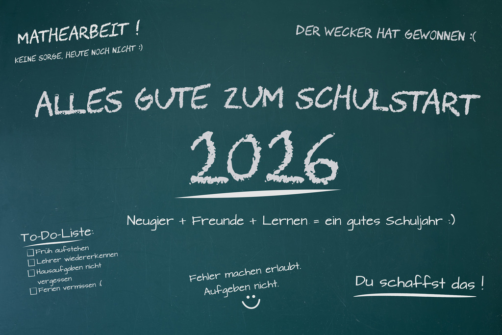 ALLES GUTE ZUM SCHULSTART 2026 und humorvollen und motivierenden Sprüche auf einer Schultafel | ALLES GUTE ZUM SCHULSTART 2026 und humorvollen und motivierenden Sprüche auf einer Schultafel - Realisiert mit Pictrs.com