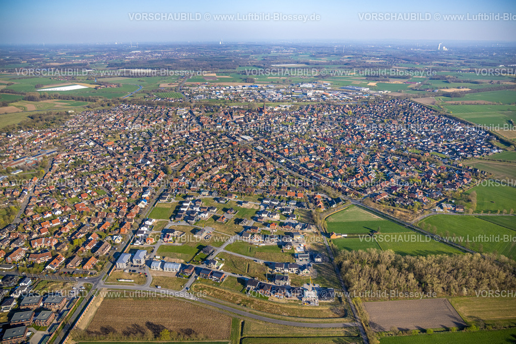 Olfen250405519 | Luftbild, Baugebiet Neubaugebiet Olfener Heide, Straßen mit Blumennamen, Wohngebiet Übersicht Olfen, Olfen-Stadt, Olfen, Münsterland, Nordrhein-Westfalen, Deutschland