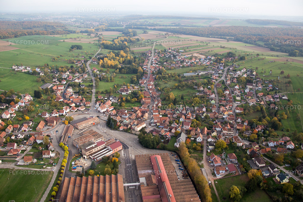 Aerial view: De Dietrich Process Systems in Zinswiller in the state Bas-Rhin, France.Photo: IMG_084793.jpg taken on 10/24/2015 by Werner Riehm/FLY-FOTO.comResolution of the original: 5472 x 3648 px