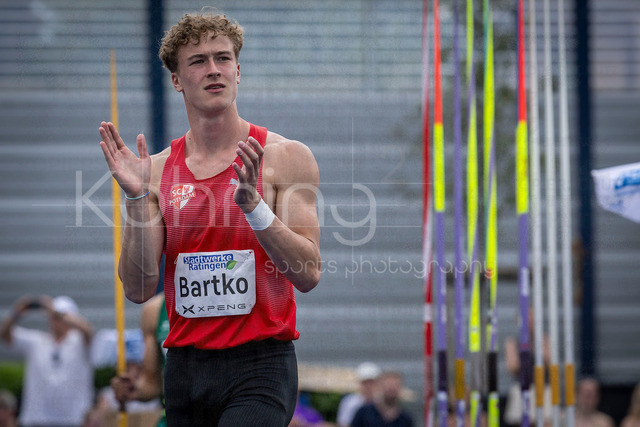 Multisport Event; Ratingen, 28.06.2026 | RATINGEN, GERMANY - JUNE 28, 2026 : Moritz Bartko (GER / Germany) competing in the javelin during the Multisport Event at Stadion Ratingen on June 28, 2026 in Ratingen, Germany.