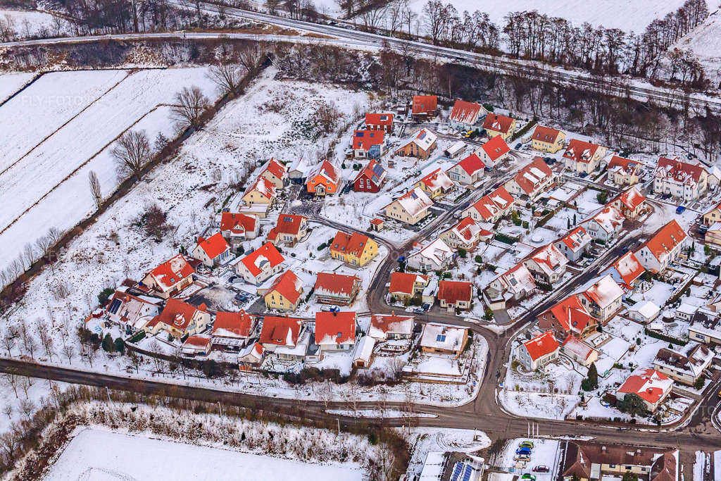 Luftbild: Nachtweide bei Schnee in Winden im Bundesland Rheinland-Pfalz in Deutschland. Foto: IMG_23761.jpg vom 16.01.2010 durch Werner Riehm/FLY-FOTO.de