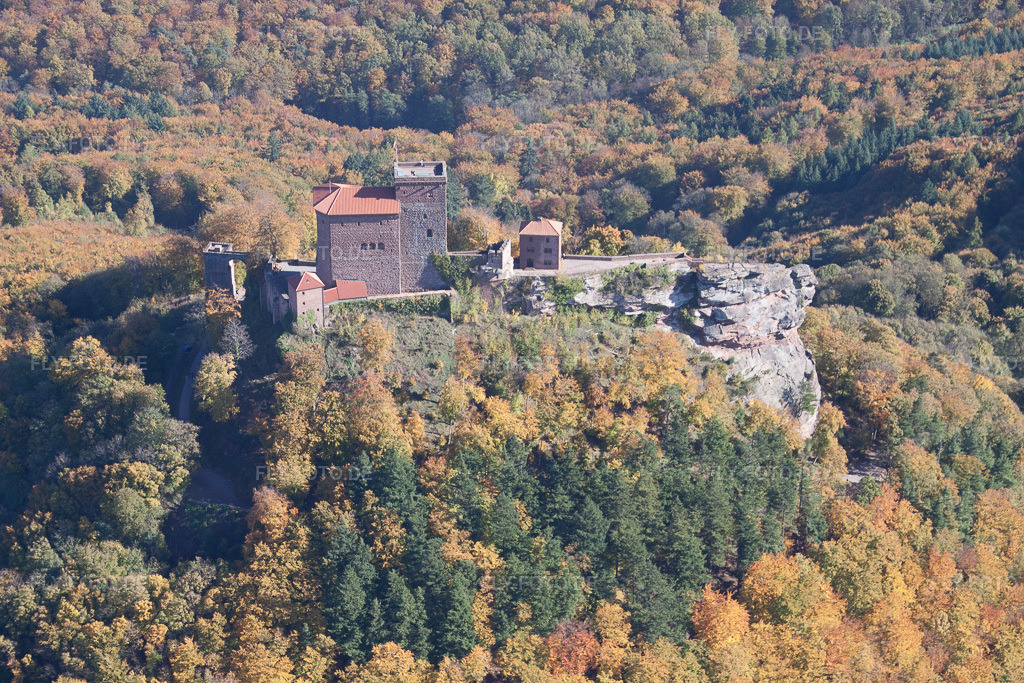Luftbild: Burg Trifels in Annweiler am Trifels im Bundesland Rheinland-Pfalz in Deutschland. Foto: IMG_34634.jpg vom 26.10.2010 durch Werner Riehm/FLY-FOTO.de