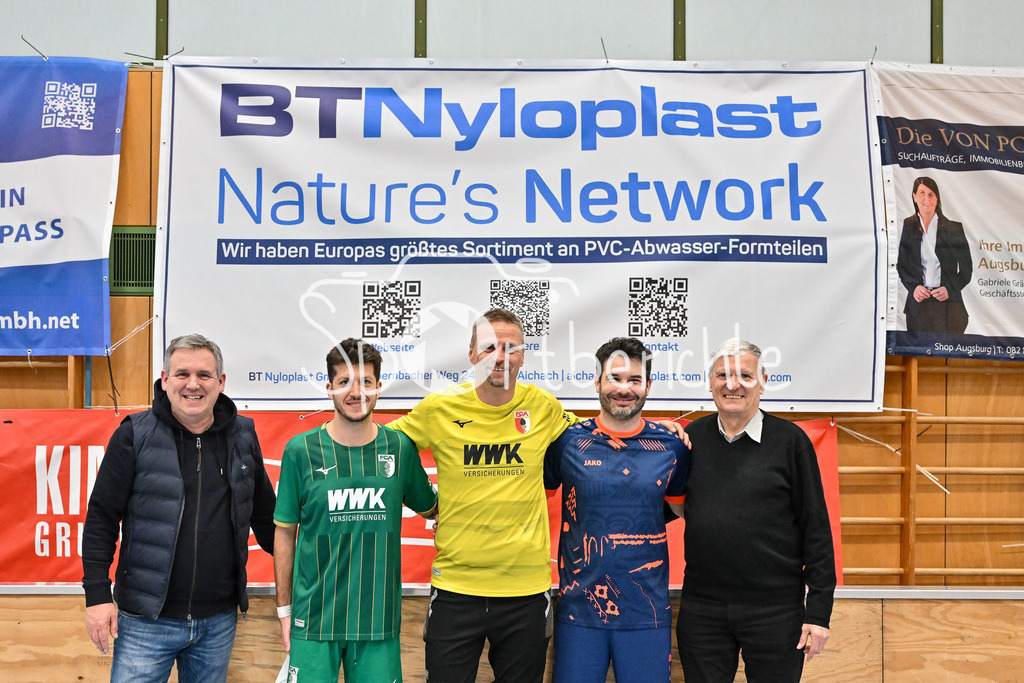 BT Nylonplast Traditionscup der AH | v. l. Reiner Kappler, Marc-Abdu AL-JAJEH (bester Spieler), Richard SCHWARZER (bester Torhueter), Peter HELD (bester Torschuetze), Raymund AIGNER