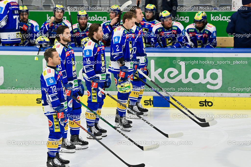 EC IDM WÄRMEPUMPEN VSV vs. HCB Südtirol Alperia | Starting six EC VSV, #72 John Hughes EC VSV, #8 Maximilian Rebernig EC VSV, #16 Kevin Hancock EC VSV, #2 Dylan MacPherson EC VSV, #77 Philipp Lindner EC VSV, EC IDM WÄRMEPUMPEN VSV vs. HCB Südtirol Alperia, EC IDM WÄRMEPUMPEN VSV vs. HCB Südtirol Alperia am 28.12.2025 in Villach (Stadthalle Villach), Austria, (Photo by Bernd Stefan)