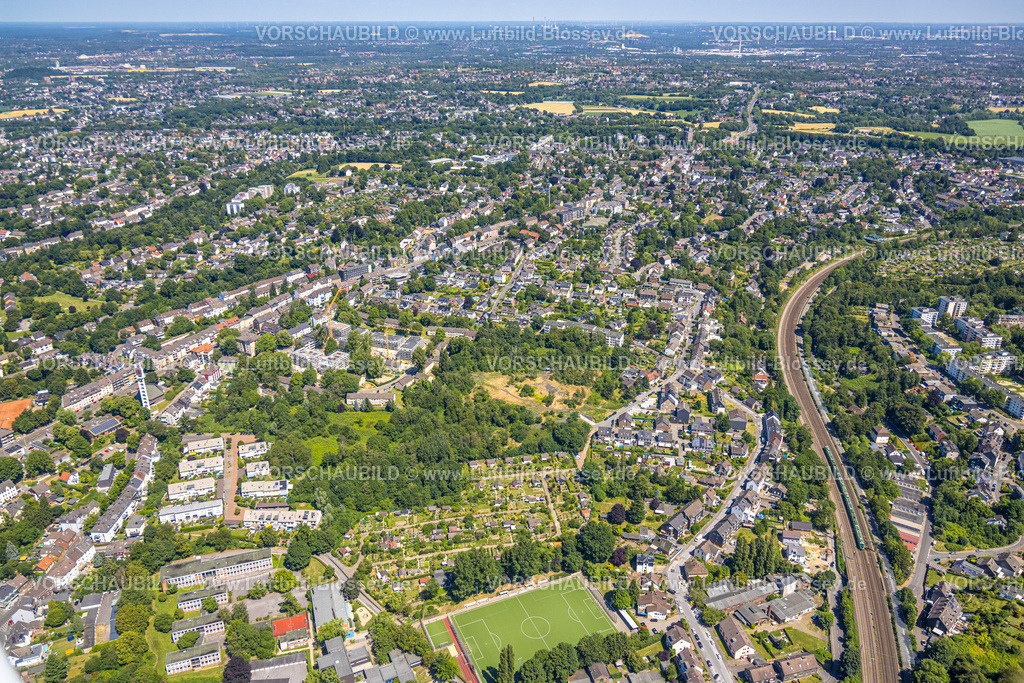 Muelheim230703987 | Luftbild, Ortsansicht Auf'm Peisberg, Kleingratenverein Eppinghofen, Altstadt II - Südost, Mülheim an der Ruhr, Ruhrgebiet, Nordrhein-Westfalen, Deutschland