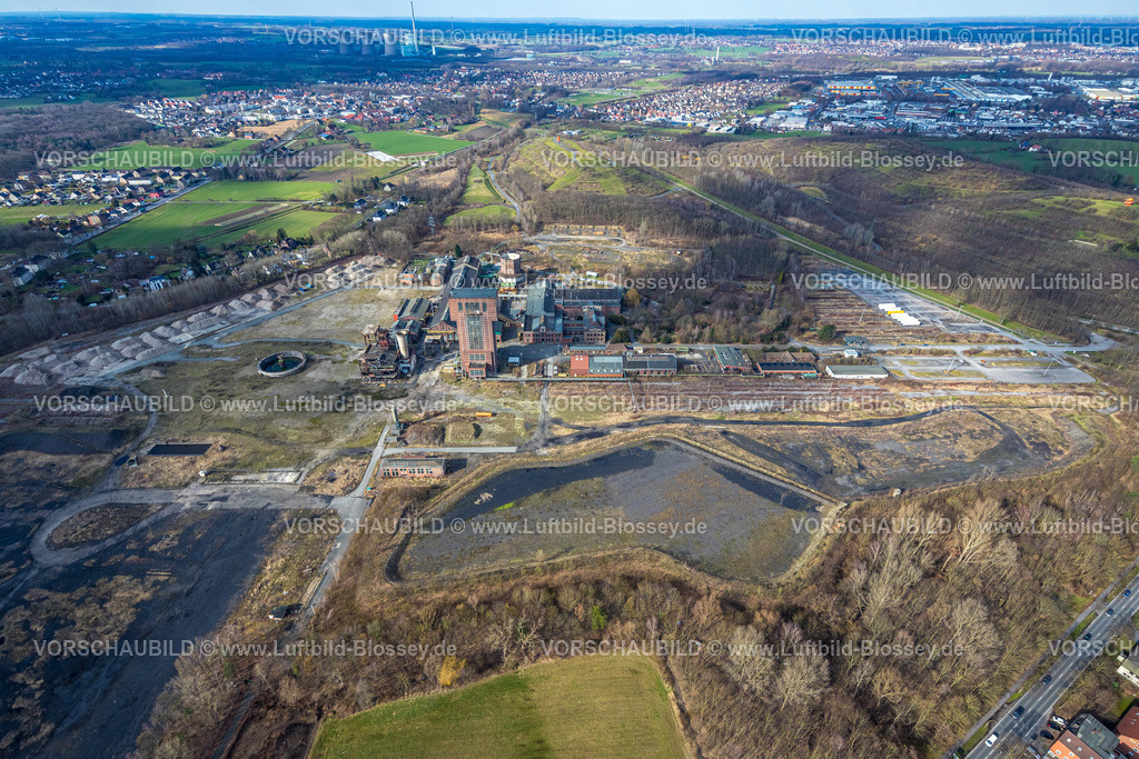 Hamm230215419 | Luftbild, Hammerkopfturm im Bergwerk Ost, Zeche Heinrich-Robert, Kissinger Höhe 2 / Halde Humbert, Stadtbezirk Herringen, Hamm, Ruhrgebiet, Nordrhein-Westfalen, Deutschland