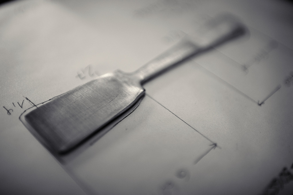 Zeichnung fuer Besteck-Herstellung | Wien, Austria - February 22, 2017: Wiener Silbermanufactur;  Zeichnung fuer Besteck-Herstellung. - Realisiert mit Pictrs.com