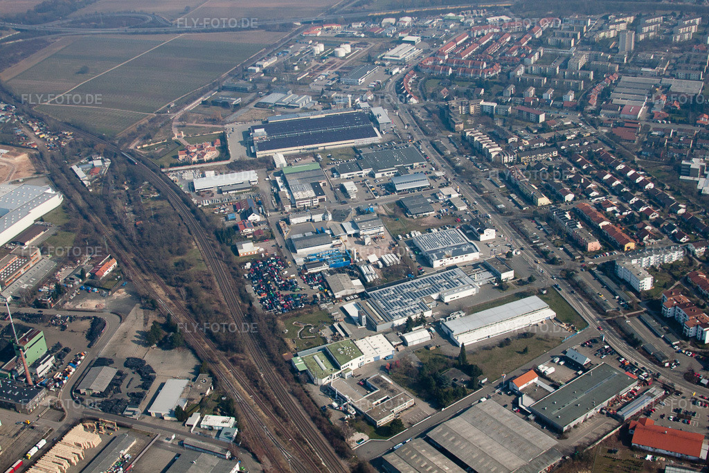 Luftbild: Industriegebiet Horstring in Landau in der Pfalz im Bundesland Rheinland-Pfalz in Deutschland. Foto: IMG_37691.jpg vom 05.03.2011 durch Werner Riehm/FLY-FOTO.de