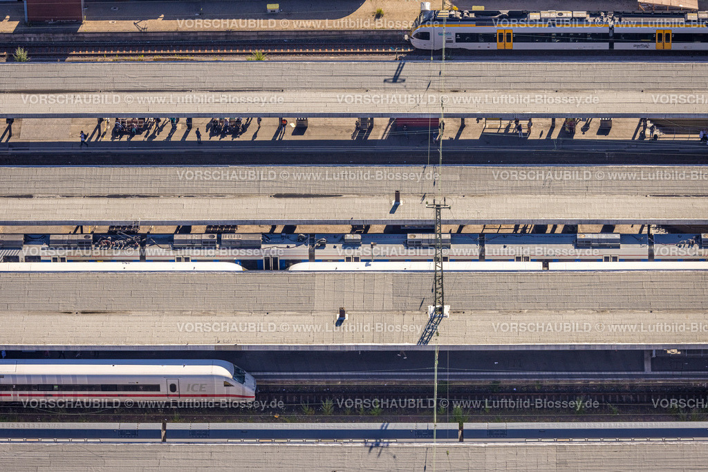 Hamm220700208 | Luftbild, Hamm Westf. Hauptbahnhof, Bahnsteige und ICE Zug, Mitte, Hamm, Ruhrgebiet, Nordrhein-Westfalen, Deutschland