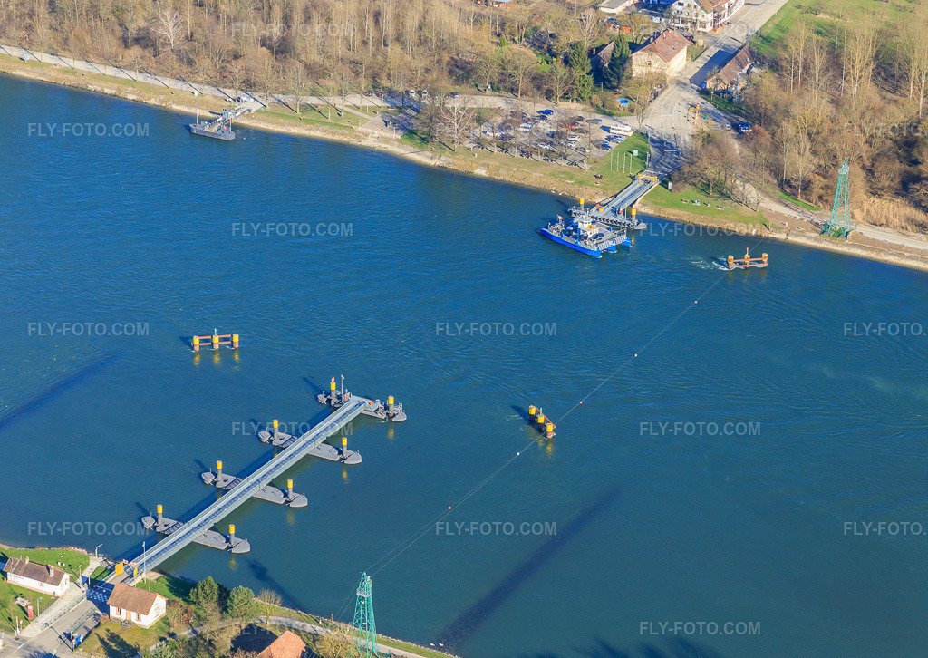 Aerial view: Rhine ferry Plittersdorf-Seltz in Seltz in the state Bas-Rhin, France.Photo: IMG_104846.jpg taken on 03/14/2018 by Werner Riehm/FLY-FOTO.comResolution of the original: 5145 x 3648 pxInforoute alsace