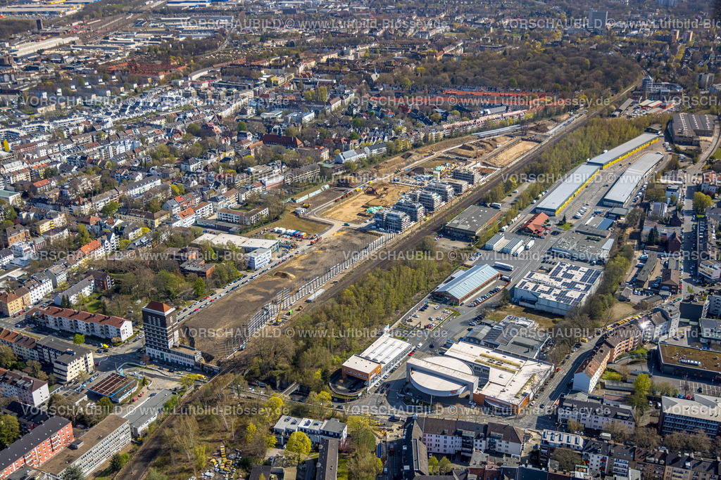 Dortmund220400529 | Luftbild, Baustelle Kronprinzenviertel für Neubau von Wohnungen Am Wasserturm Südbahnhof, Westfalendamm, Dortmund, Ruhrgebiet, Nordrhein-Westfalen, Deutschland