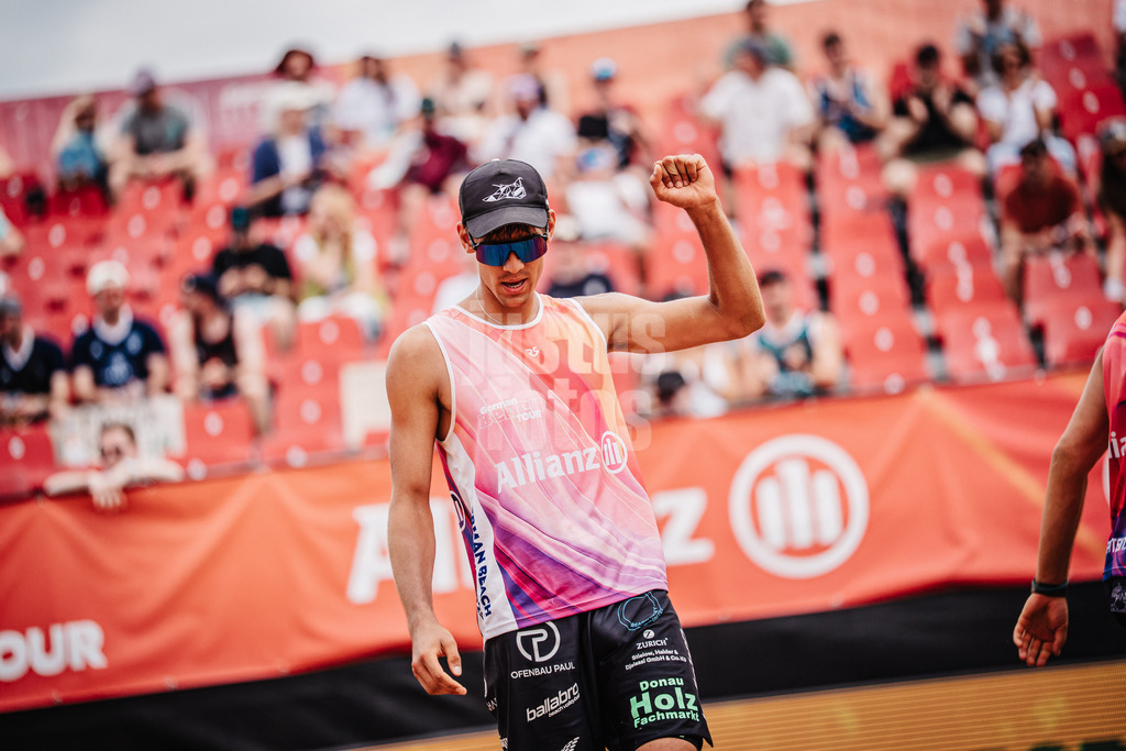 Beachvolleyball | Männer | Allianz German Beach Tour 2025 | Tourstop München | 04.07.2025 | Valentin Schneckenburger jubelt
