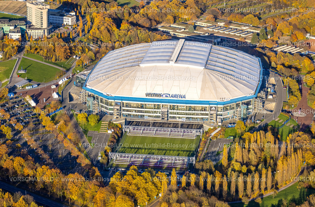 Gelsenkirchen251103420 | Luftbild, Veltins Arena, Bundesligastadion und Fußballstadion des FC Schalke 04, Berger Feld, Erle, Gelsenkirchen, Ruhrgebiet, Nordrhein-Westfalen, Deutschland
