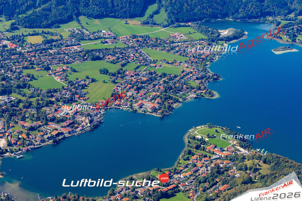 Das Luftbild der Stadt Rottach-Egern wurde 2020 vom Flugzeug heraus erstellt (keine Drohne) Aufnahmehöhe ca.400 Meter- hohe Auflösung und Qualität garantiert!