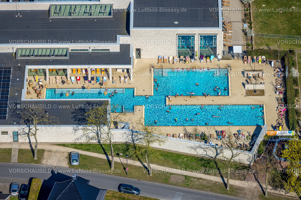 Werne250403241 | Luftbild, Solebad, Freibad Schwimmbad und Badegäste, Sonnenliegen, Werne, Ruhrgebiet, Nordrhein-Westfalen, Deutschland