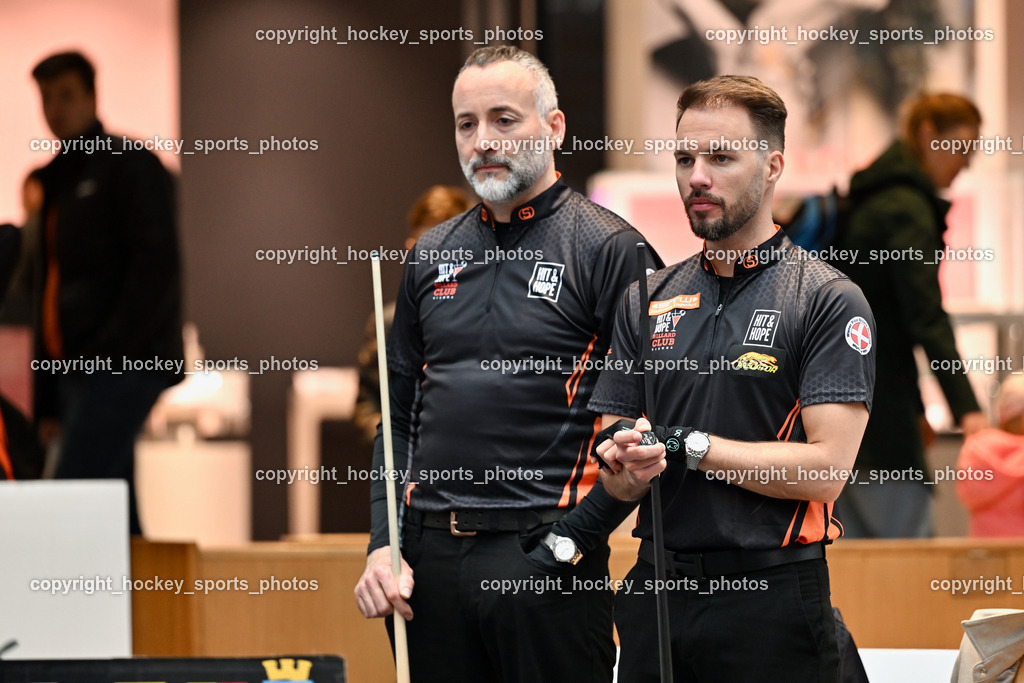 Pool Billard Bundesliga 2025 im ATRIO | MICHAEL MOSLER, Albin Ouschan, Pool Billard Bundesliga 2025 im ATRIO, Pool Billard Bundesliga 2025 im ATRIO am 29.03.2025 in Villach (Atrio), Austria, (Photo by Bernd Stefan)