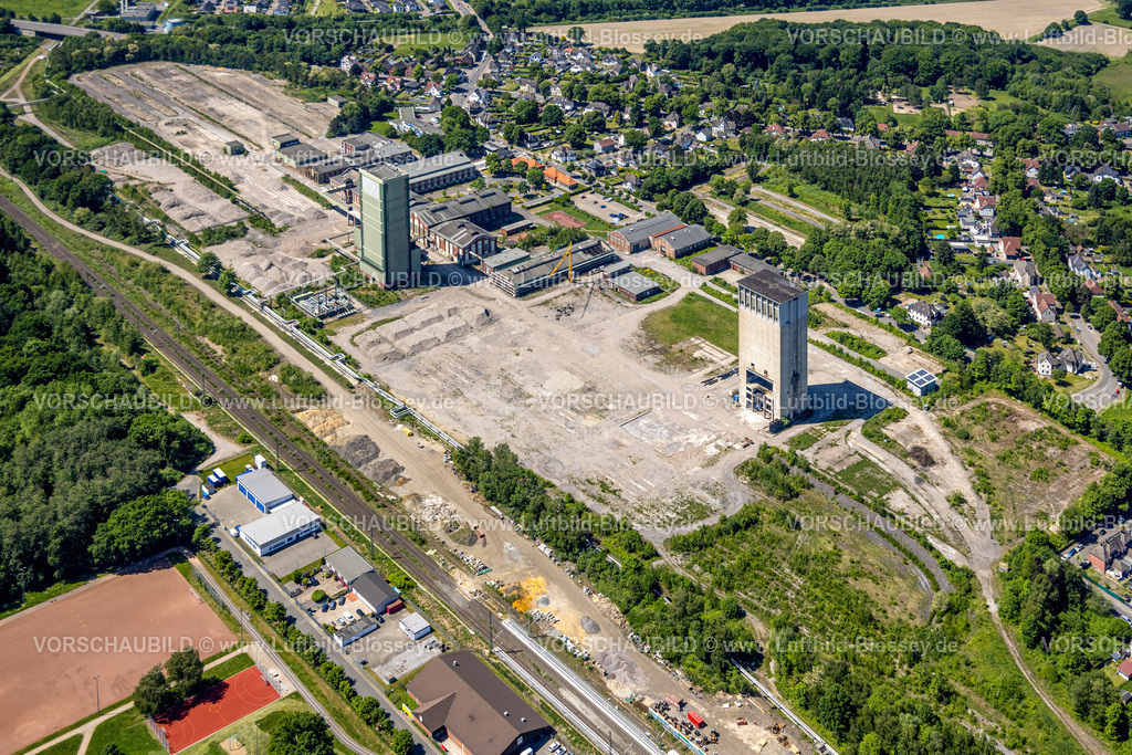 Gelsenkirchen250507090 | Luftbild, Neue Zeche Westerholt, neues Quartier für klimagerechtes Arbeiten und Wohnen, DSK Bergwerk Lippe, Hassel, Gelsenkirchen, Ruhrgebiet, Nordrhein-Westfalen, Deutschland