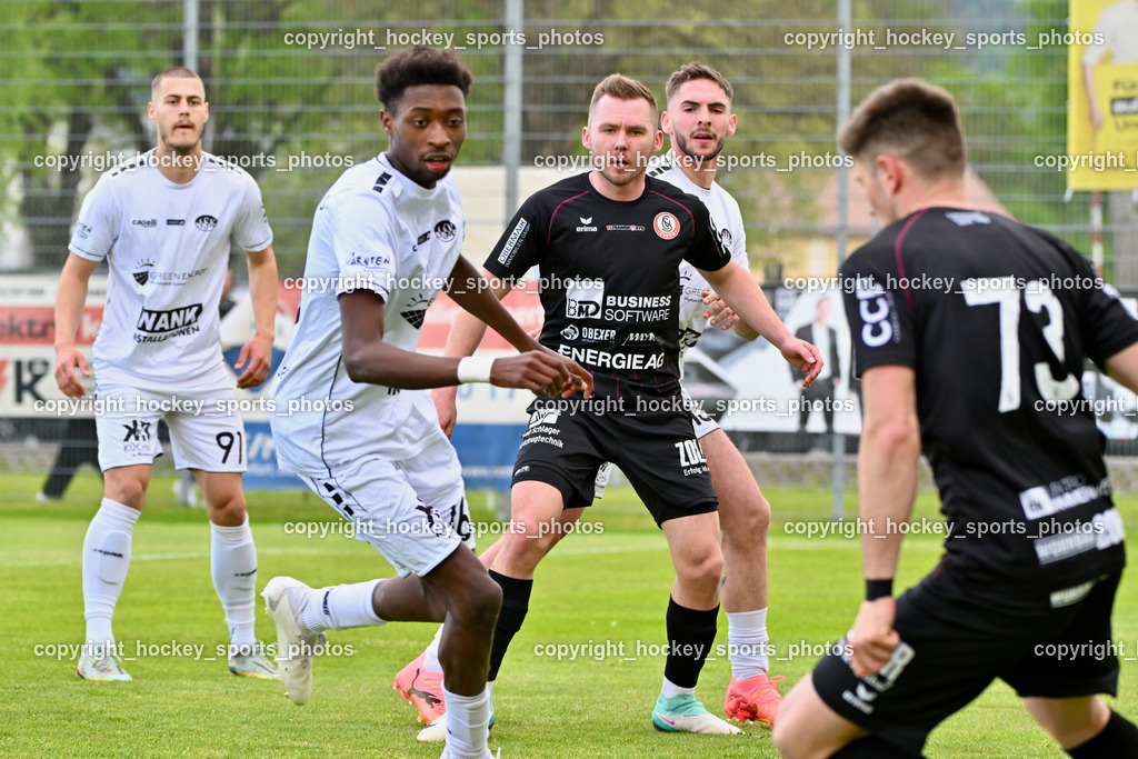 ASK Klagenfurt vs. SK Vorwärts Steyr 21.4.2024 | #91 Kiril Hristov Ristoskov ASK Klagenfurt, #16 Mersei Dieu Nsandi ASK Klagenfurt, #24 Mirsad Sulejmanovic SK Vorwärts Steyr, #13 Kyrylo Romaniuk ASK Klagenfurt, ASK Klagenfurt vs. SK Vorwärts Steyr 21.4.2024, ASK Klagenfurt vs. SK Vorwärts Steyr am 21.04.2024 in Klagenfurt (ASK Sportzentrum Fischl), Austria, (Photo by Bernd Stefan)