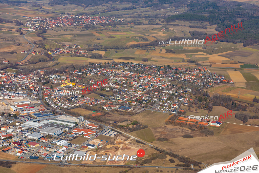 Das Luftbild der Stadt Neuenkirchen am Brand wurde 2019 vom Flugzeug heraus erstellt (keine Drohne) Aufnahmehöhe ca.400 Meter- hohe Auflösung- beste Druck-Qualität garantiert!