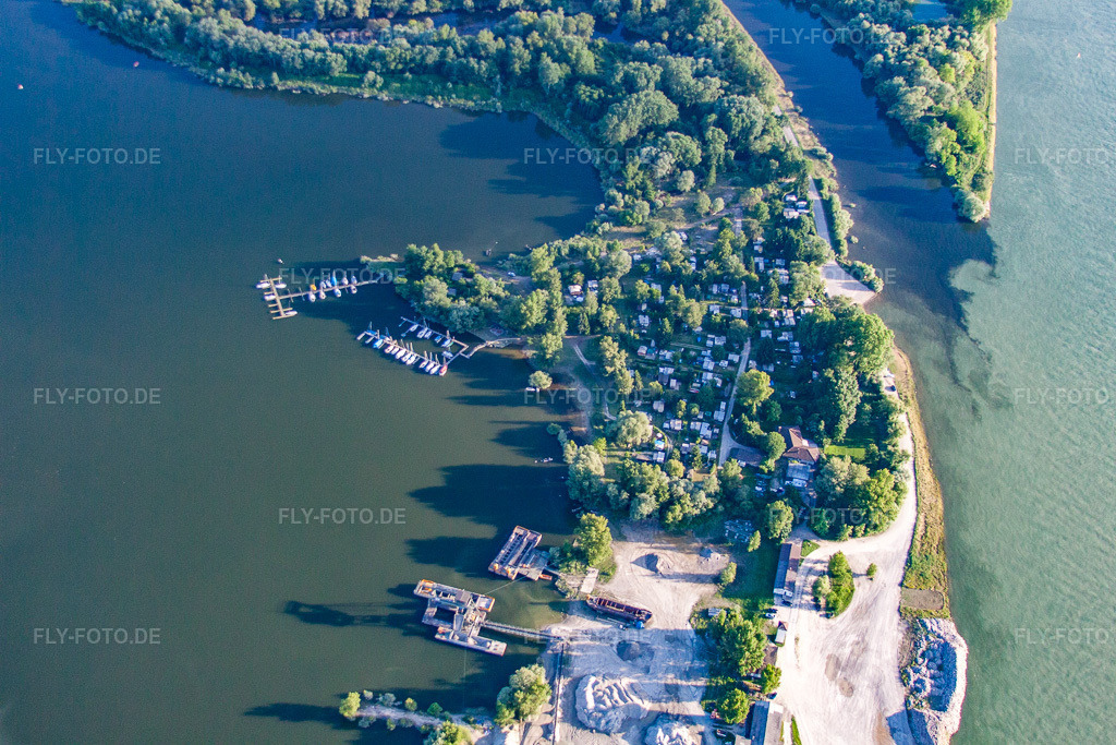 Luftbild: Camping an der Murgmündung in Steinmauern im Bundesland Baden-Württemberg in Deutschland. Foto: IMG_57984.jpg vom 16.06.2013 durch Werner Riehm/FLY-FOTO.de