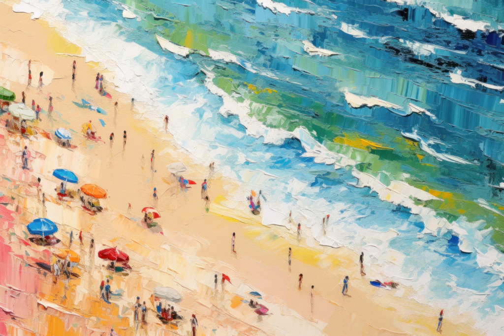 2307224 - Strand und Meeresbrandung | Bestellen Sie unsere abstrakten digitalen Gemälde als hochwertige Kunstdrucke auf Leinwand, Acrylglas, Dibond oder als Poster.
