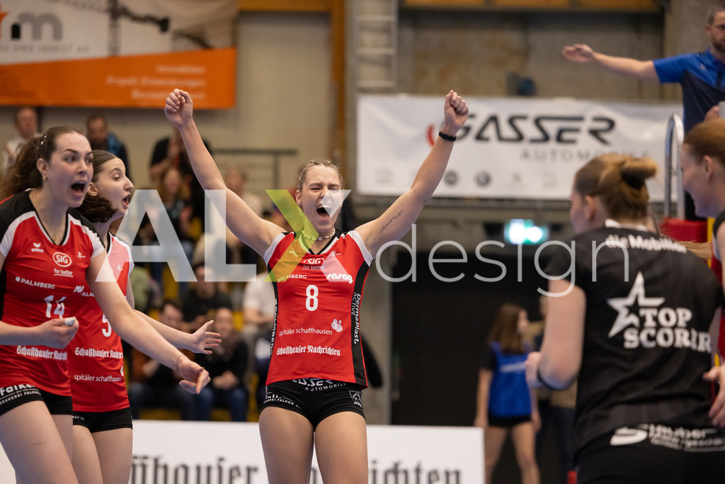 Volleyball I Frauen I Saison 2025-2026 I Volleyball NLA | Women I 1/2 Finals I  VC Kanti Schaffhausen - Sm'Aesch Pfeffingen I 18.03.2026 | 8 Lina-Marie Lieb (DE) (VC Kanti Schaffhausen) – Aussen - Realisiert mit Pictrs.com