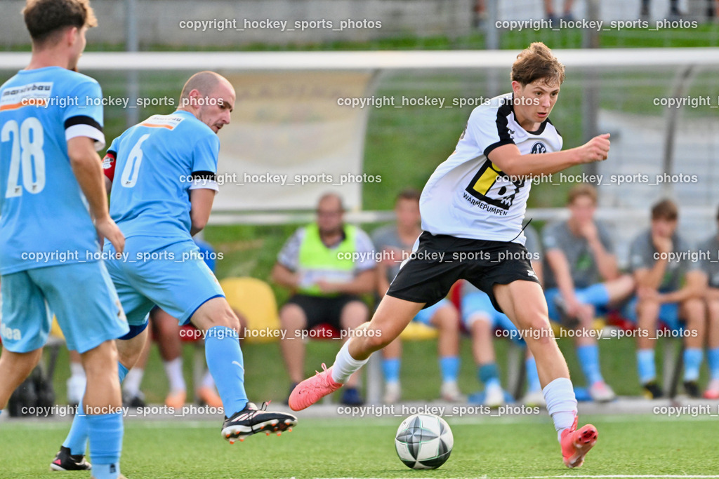 SV Spittal vs. SVG Bleiburg | #6 Nikola Tolimir SVG Bleiburg, #31 Matthias Mitterdorfer SV Spittal, SV Spittal vs. SVG Bleiburg, SV Spittal vs. SVG Bleiburg am 14.08.2024 in Spittal an der Drau (Goldeck Stadion), Austria, (Photo by Bernd Stefan)