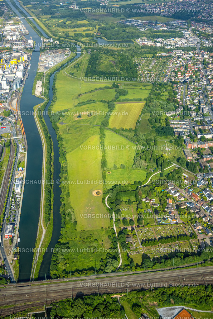 Hamm220601654 | Luftbild, Lippeaue am Hafen, Nienbrügger Berg, NSG Naturschutzgebiet Alte Lippe und Radbodsee, Kleingartenverein Nordenheide, Bockum-Hövel, Hamm, Ruhrgebiet, Nordrhein-Westfalen, Deutschland