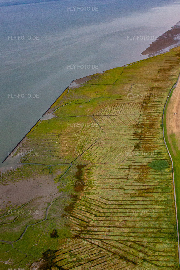 Luftbild: Wattenmeer im Ortsteil Duhnen in Cuxhaven im Bundesland Niedersachsen in Deutschland. Foto: IMG_70442.jpg vom 06.08.2014 durch Werner Riehm/FLY-FOTO.de