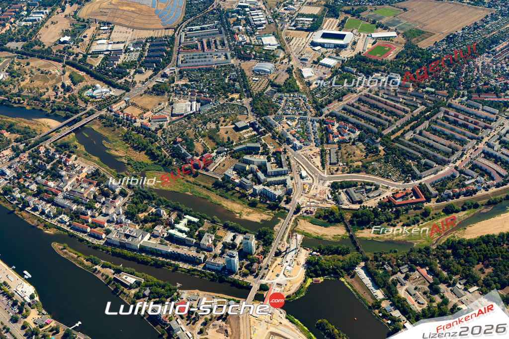Die Luftaufnahme Zollbrücke-Neubau - Magdeburg wurde 2022 vom Flugzeug aus (keine Drohne) erstellt. Hohe Auflösung -für große Poster und Wandbilder geeignet - Garantiert!