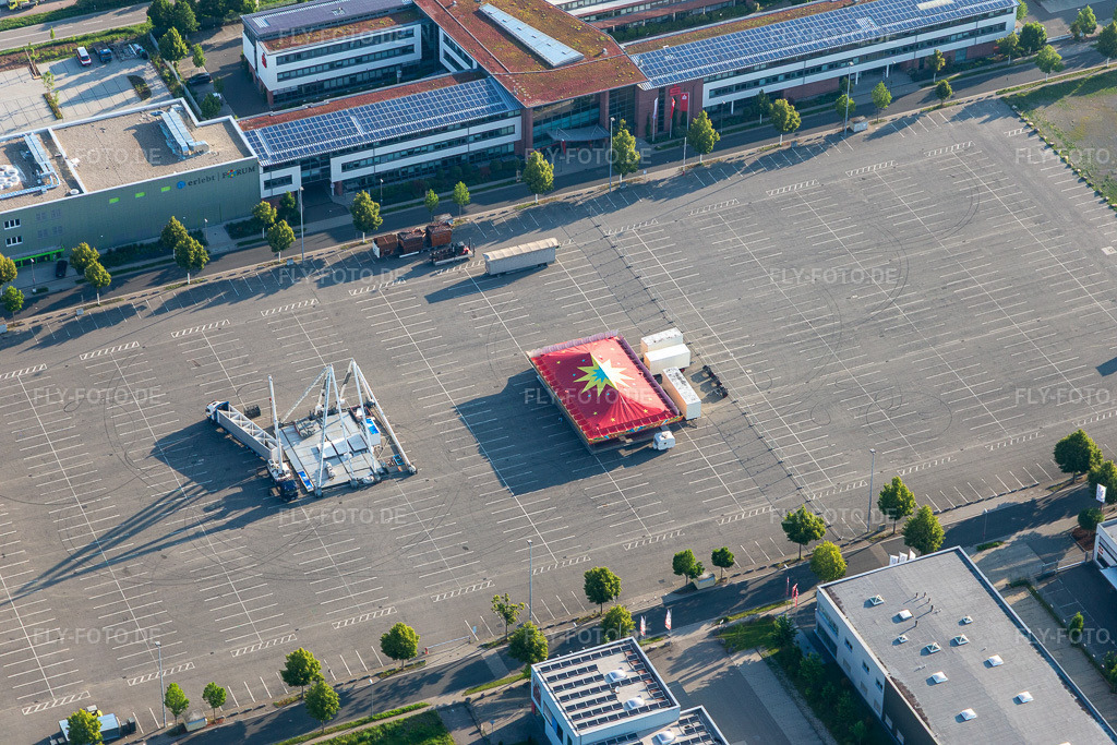 Luftbild: Messplatz im Ortsteil Queichheim in Landau im Bundesland Rheinland-Pfalz in Deutschland. Foto: IMG_114164.jpg vom 26.05.2019 durch Werner Riehm/FLY-FOTO.de