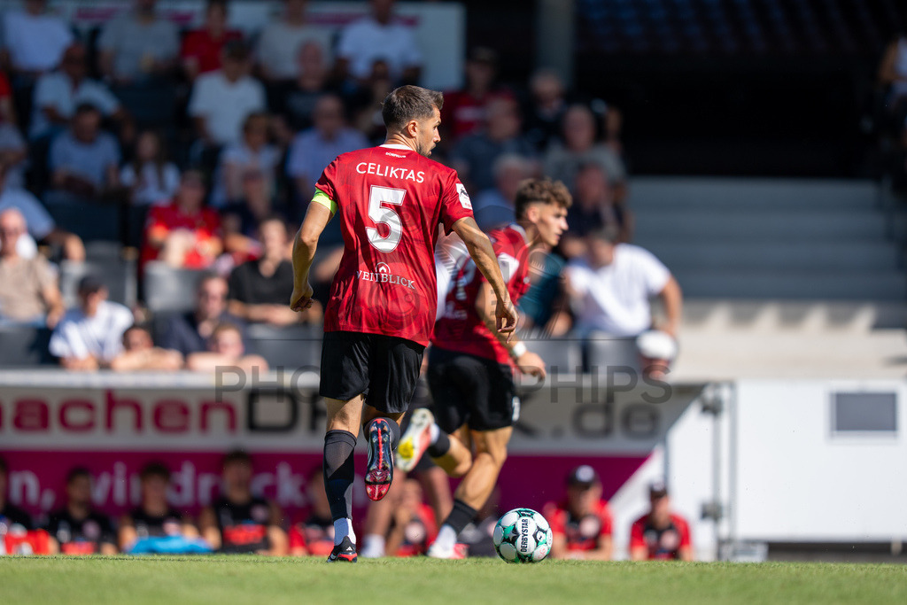SG Sonnenhof Großaspach vs. Fortuna Köln, Fussball, 3. Liga, 1. Spieltag, 08.08.2026 | Volkan Celiktas (SG Sonnenhof Großaspach, #05),SG Sonnenhof Großaspach vs. Fortuna Köln, Fussball, 3. Liga, 1. Spieltag, 08.08.2026,DFB regulations prohibit any use of photographs as image sequences and/or quasi-video