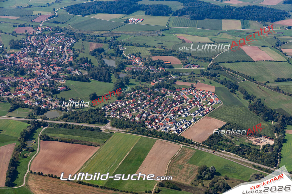 aktuelles Luftbild von  Schopfloch - Luftaufnahme wurde 2019 von https://frankenair.de mittels Flugzeug (keine Drohne) erstellt.