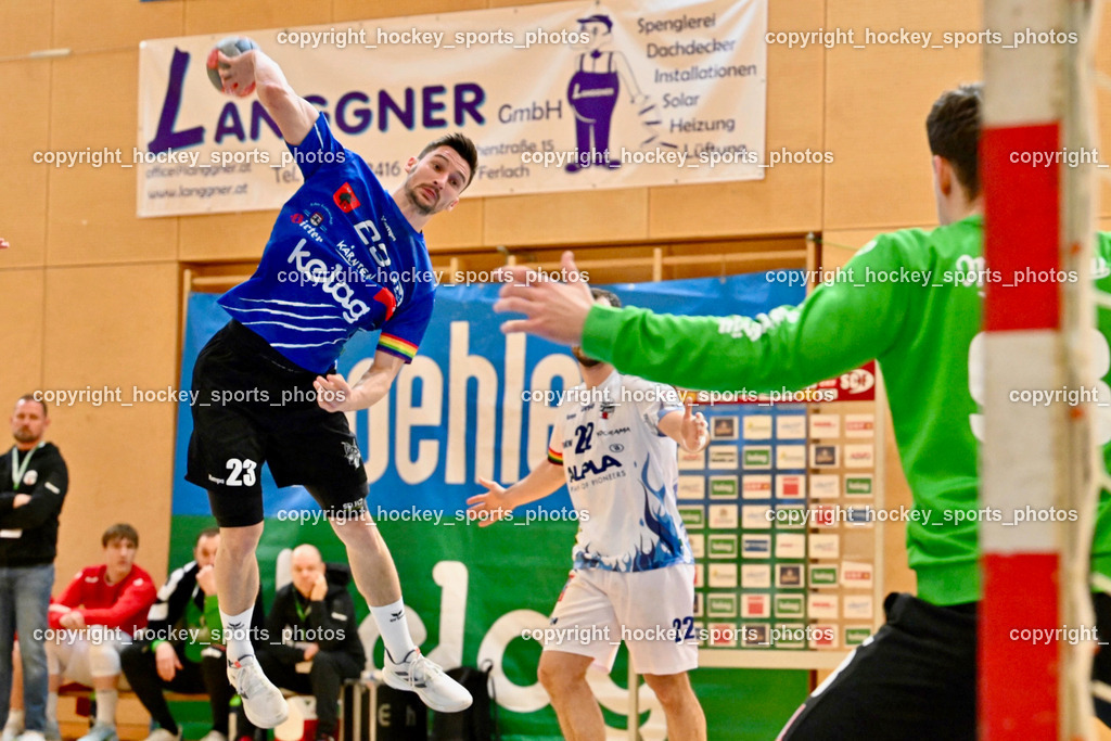 SC Ferlach vs. ALPLA HC Hard 2.3.2024 | #23 KOCBEK Jure SC Ferlach, SC Ferlach vs. ALPLA HC Hard 2.3.2024, SC Ferlach vs. ALPLA HC Hard am 02.03.2024 in Ferlach (Ballspielhalle Ferlach), Austria, (Photo by Bernd Stefan)