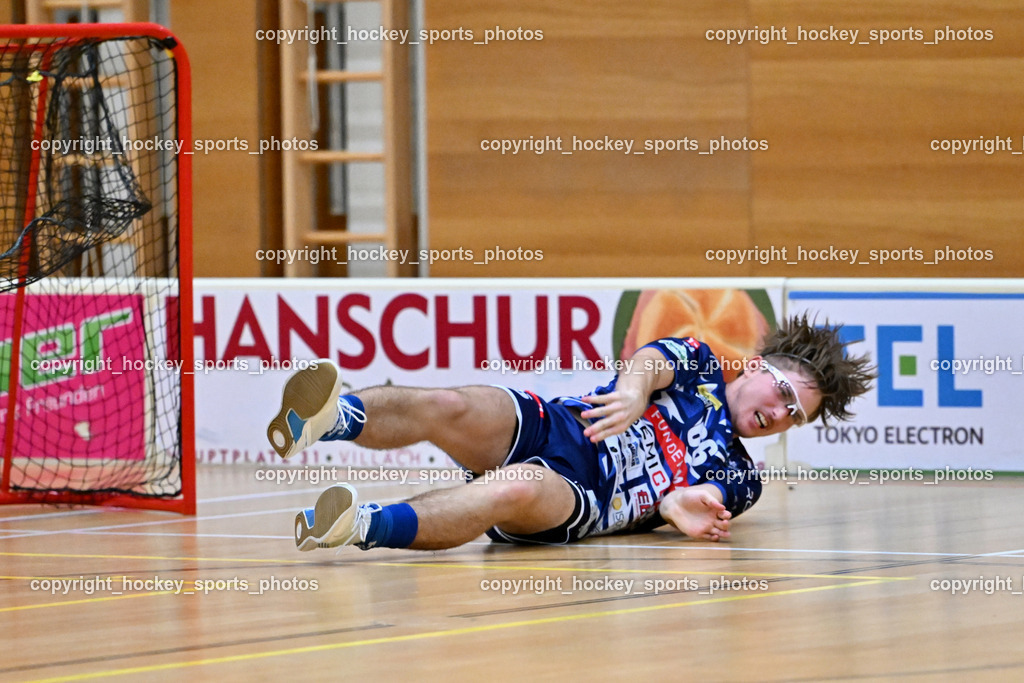 VSV Unihockey vs. SZPK Floorball | #66 Jakob Rainer VSV Unihockey, VSV Unihockey vs. SZPK Floorball, VSV Unihockey vs. SZPK Floorball am 23.11.2024 in Villach (Ballspielhalle St. Martin), Austria, (Photo by Bernd Stefan)