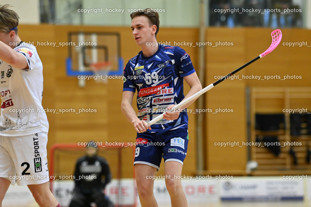 VSV Unihockey vs. KAC Floorball | #59 Nino Forelli VSV Unihockey, VSV Unihockey vs. KAC Floorball, VSV Unihockey vs. KAC Floorball am 28.03.2026 in Villach (Ballspielhalle St. Martin), Austria, (Photo by Bernd Stefan)