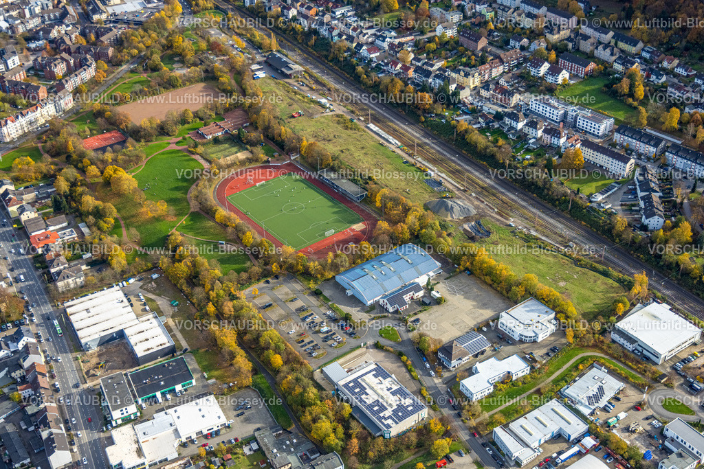 Hagen251100981 | Luftbild, Bezirkssportanlage Haspe SV Fortuna Hagen 1910 Fußballstadion, Haspe, Hagen, Ruhrgebiet, Nordrhein-Westfalen, Deutschland