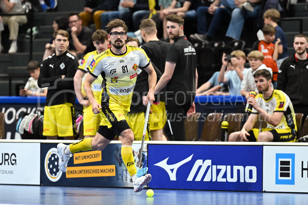 Zug United - HC Rychenberg - 25. April 2026 | Tim Aeschimann (#81 HC Rychenberg Winterthur) am L-UPL Superfinal-Spiel zwischen Zug United und HC Rychenberg am 25. April 2026 in der BCF Arena, Fribourg, Schweiz.Bild: Sportfotografie Markus Aeschimann | www.markus-aeschimann.ch - Realized with Pictrs.com