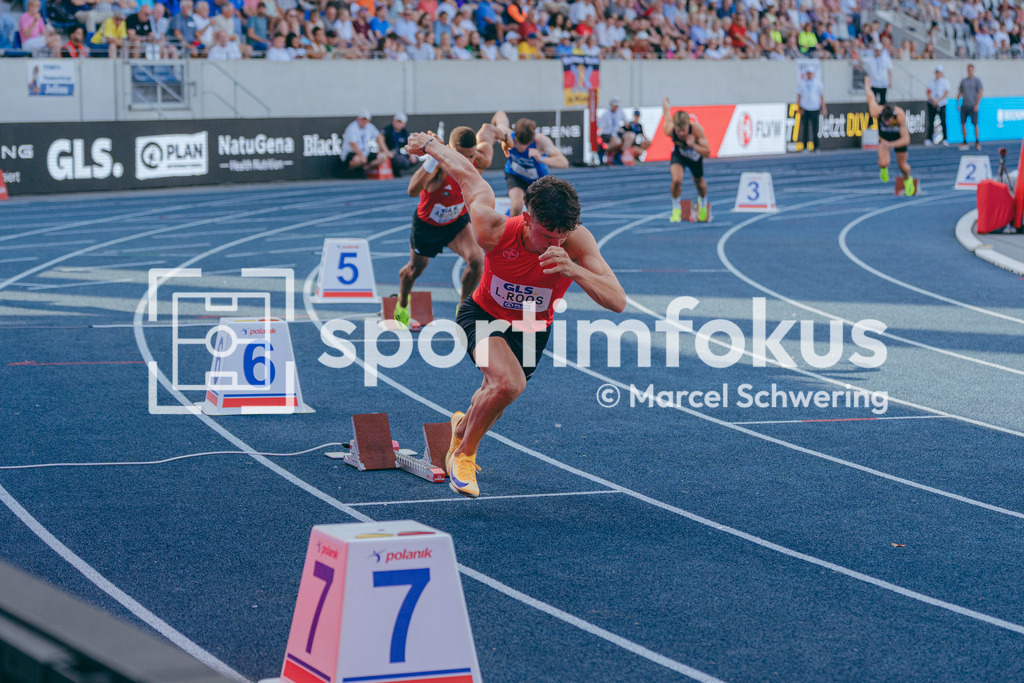Deutsche Meisterschaften der Frauen und Männer 2026 | Lennart Roos, TSV Bayer 04 Leverkusen, 400 Meter Hürden, Halbfinale, Deutsche Meisterschaften der Frauen und Männer 2026, Lohrheidestadion Bochum-Wattenscheid, 25.07.2026. Foto: Marcel Schwering / sportimfokus - Realisiert mit Pictrs.com