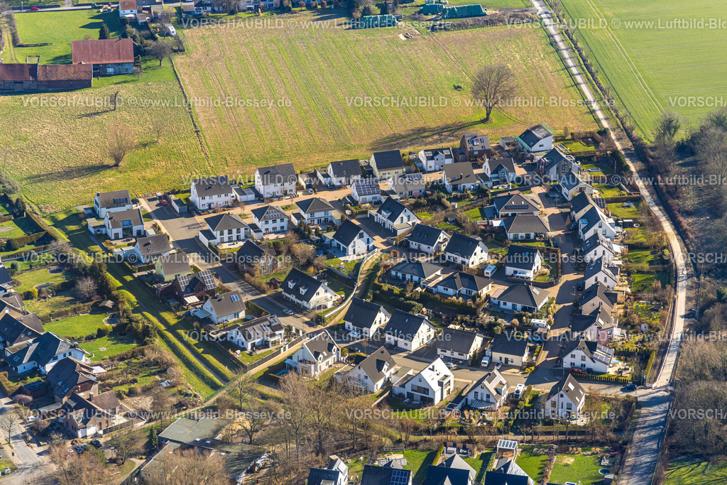 Unna230213477 | Luftbild, Neubau-Wohnsiedlung Lange Jupp Weg, Langes Kamp und Am Dorfkamp, Billmerich, Unna, Ruhrgebiet, Nordrhein-Westfalen, Deutschland
