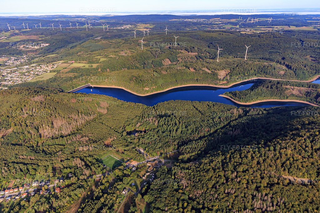 Luftbild: Stausee Nonnweiler im Ortsteil Otzenhausen in Nonnweiler im Bundesland Saarland in Deutschland. Foto: IMG_149716.jpg vom 06.09.2025 durch Werner Riehm/FLY-FOTO.de