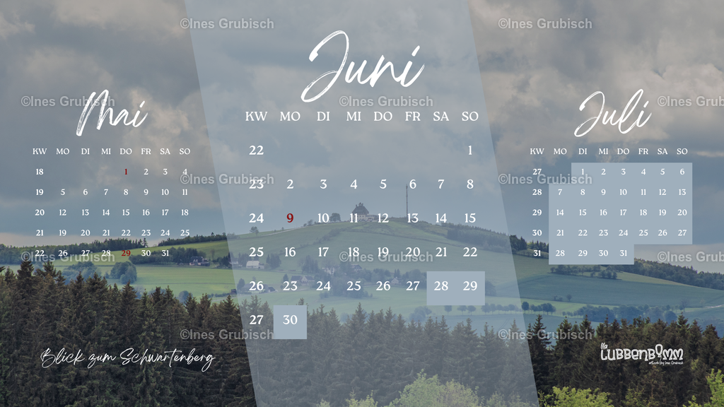 Kalender 2025 - 06 Juni | Lila Lubbenbomm - Artwork by Ines Grubisch - Realisiert mit Pictrs.com