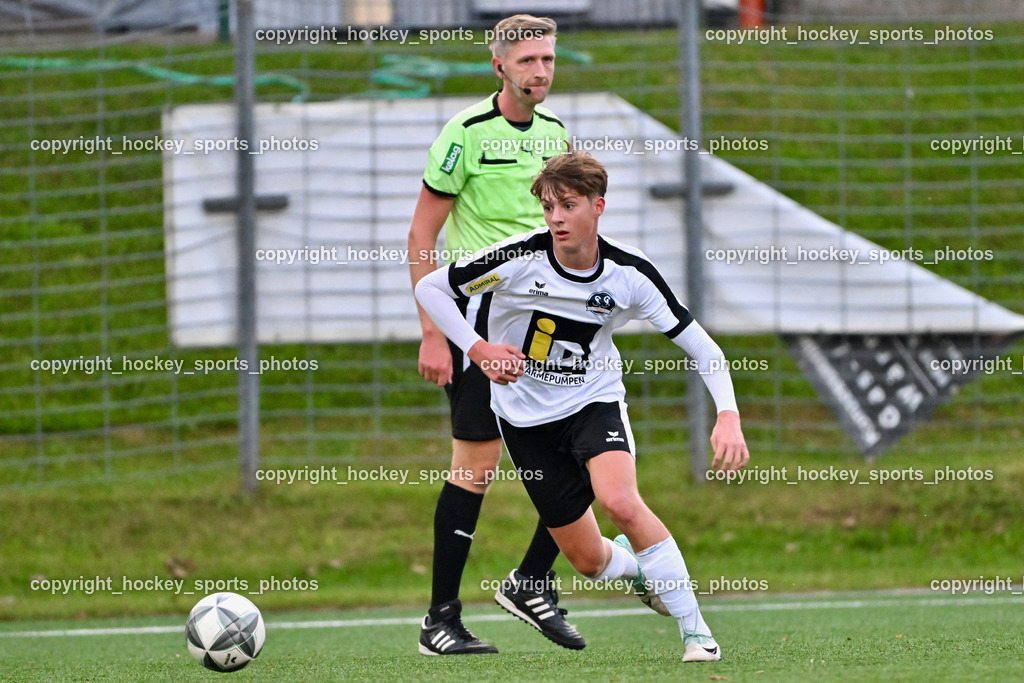 SV Spittal 1921 vs. SV St. Jakob  | #31 Matthias Mitterdorfer SV Spittal, Martin Begusch Referee, SV Spittal 1921 vs. SV St. Jakob , SV Spittal 1921 vs. SV St. Jakob  am 20.09.2024 in Spittal an der Drau (Goldeck Stadion), Austria, (Photo by Bernd Stefan)