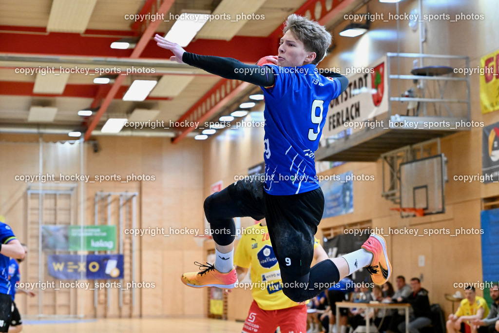 SC Ferlach vs. FÖRTHOF UHK KREMS | #9 SAGER Nico SC Ferlach, SC Ferlach vs. FÖRTHOF UHK KREMS, SC Ferlach vs. FÖRTHOF UHK KREMS am 08.02.2025 in Ferlach (Ballspielhalle Ferlach), Austria, (Photo by Bernd Stefan)