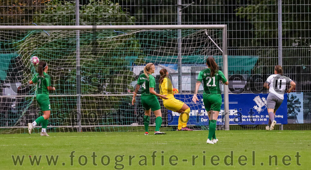 2023-10-07_020_FC_Forstern_gegen_TSV_Schwaben_Augsburg | Forstern, Deutschland, 07.10.2023:
Fußball, Frauen Bayernliga 2023 / 2024, 6. Spieltag, FC Forstern gegen TSV Schwaben Augsburg, Endergebnis: 1:6

Tor zum 0:1 durch Alea Röger (TSV Schwaben Augsburg, #11)
Lena Greimel (FC Forstern, #2), Julia Ruckdeschel (FC Forstern, #4), Torfrau Lily Koch (FC Forstern, #1), Vanessa Meingaßner (FC Forstern, #21), Alea Röger (TSV Schwaben Augsburg, #11)

Foto: Christian Riedel / fotografie-riedel.net