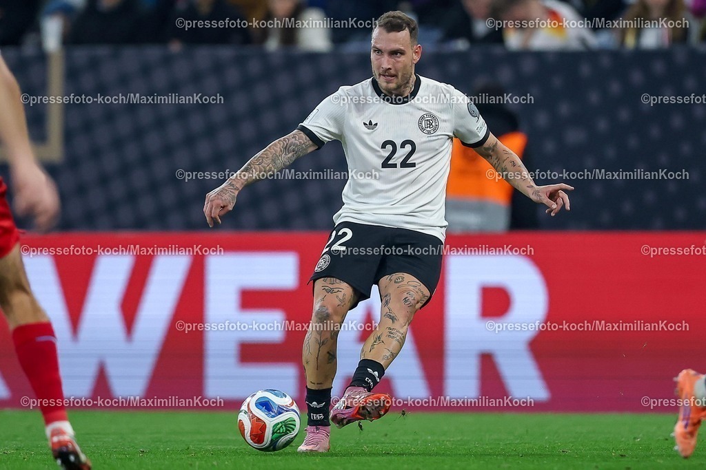 DFB10102502210 | 10.10.2025, Fußball, Länderspiel, Deutschland - Luxemburg, UEFA WM-Qualifikation, 2025/2026, Gruppe A, PreZero Arena in Sinsheim: David Raum (GER #22)DFB regulations prohibit any use of photographs as image sequences and or quasi-video.