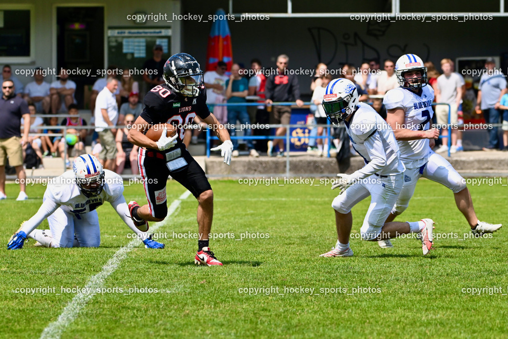 Carinthian Lions vs. Cineplexx Blue Devils | #80 Pacella Alessandro Carinthian Lion, Carinthian Lions vs. Cineplexx Blue Devils, Carinthian Lions vs. Cineplexx Blue Devils am 09.06.2025 in Klagenfurt (ASV Sportplatz), Austria, (Photo by Bernd Stefan)