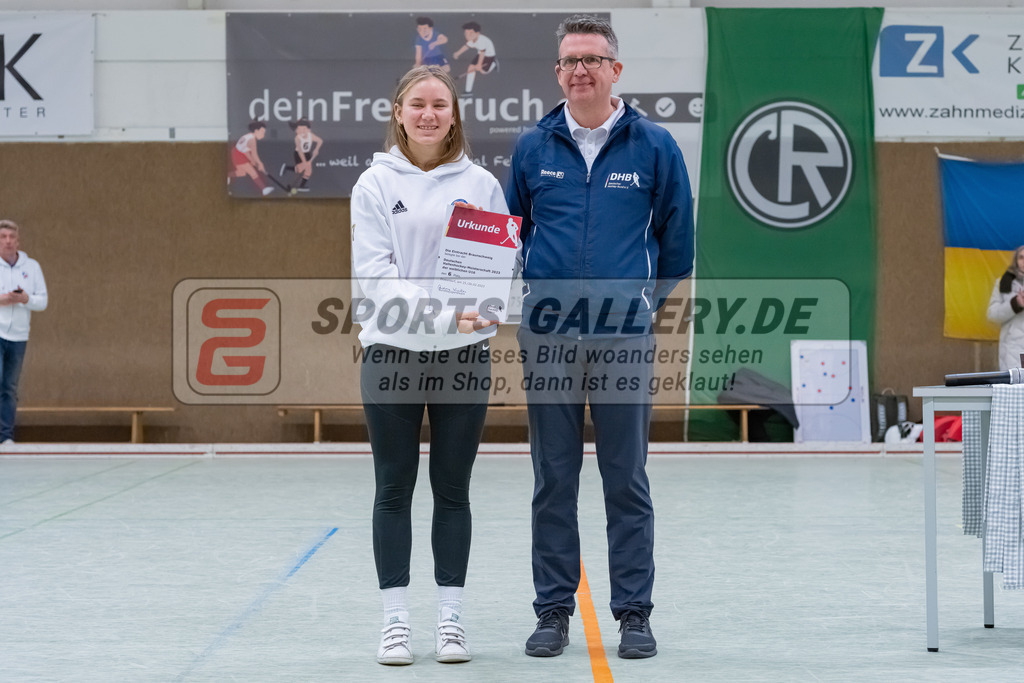 HK_20230226_105323 | Deutsche Meisterschaft WU16 Finale / Ehrungen Harvestehuder THC - 1. Hanauer THC am 26.2.2023 DSC 99, Düsseldorf ,