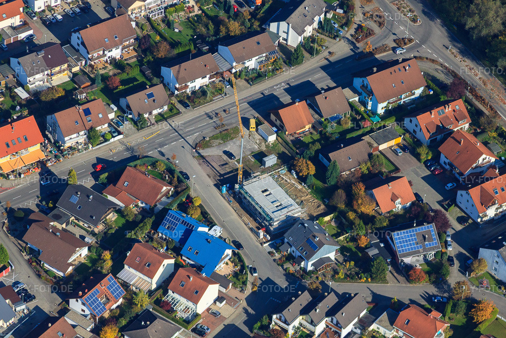 Luftbild: Neubaustelle an der Berwartsteinstr in Hagenbach im Bundesland Rheinland-Pfalz in Deutschland. Foto: IMG_35347.jpg vom 31.10.2010 durch Werner Riehm/FLY-FOTO.de